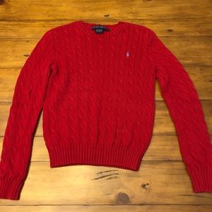 Ralph Lauren red cable knit sweater